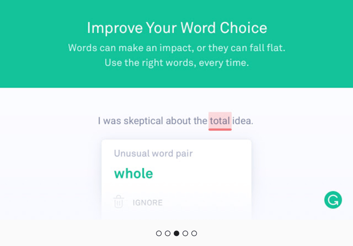 Using Grammarly to write out different question types